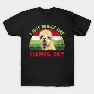 I Just Really Like Llamas, OK? T-Shirt